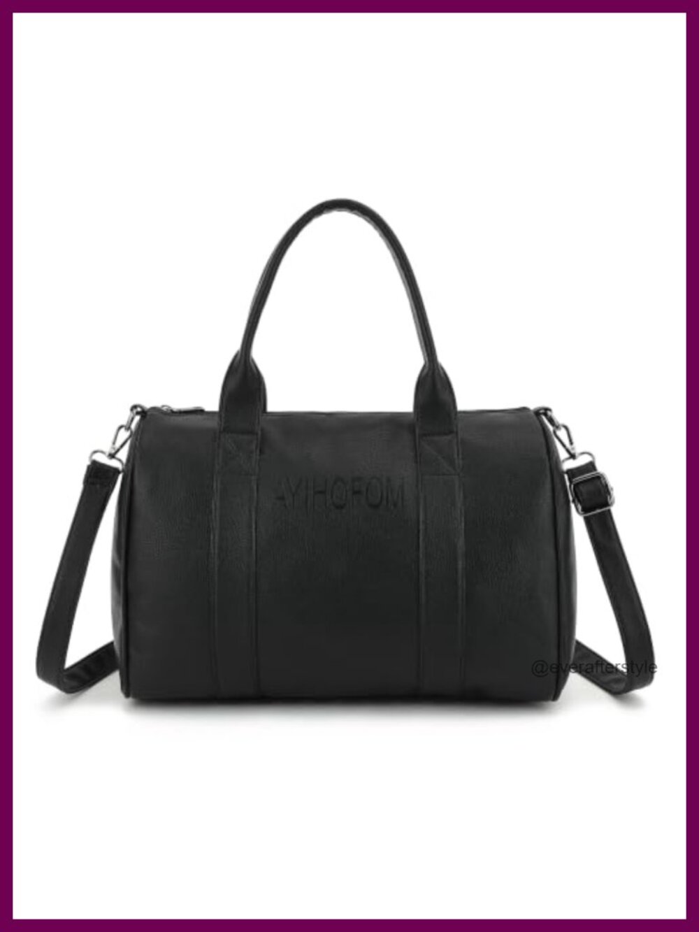 Women's Large Boston Travel Satchel Vegan Faux PU Leather Handbag with Studded